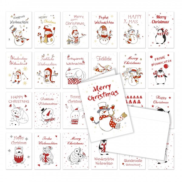 Weihnachtskarten 2020 Klappkarten Doppelkarten Xmas
