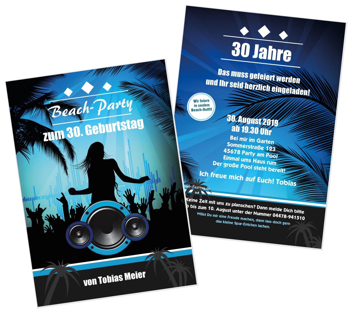 Lustige Geburtstagseinladungen Coole Beach Party Unser Festtag