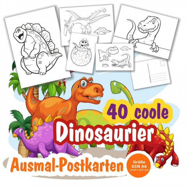 Ausmalbilder Malbilder Dinosaurier Als Postkarte Verschicken