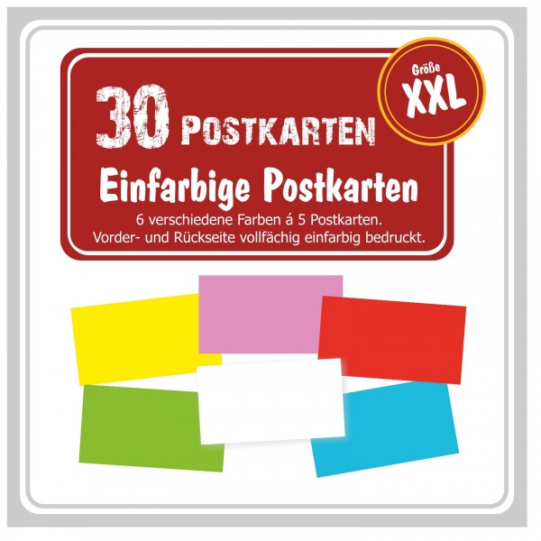 Einfarbige Postkarten Maxi Gross Gewinnspiele