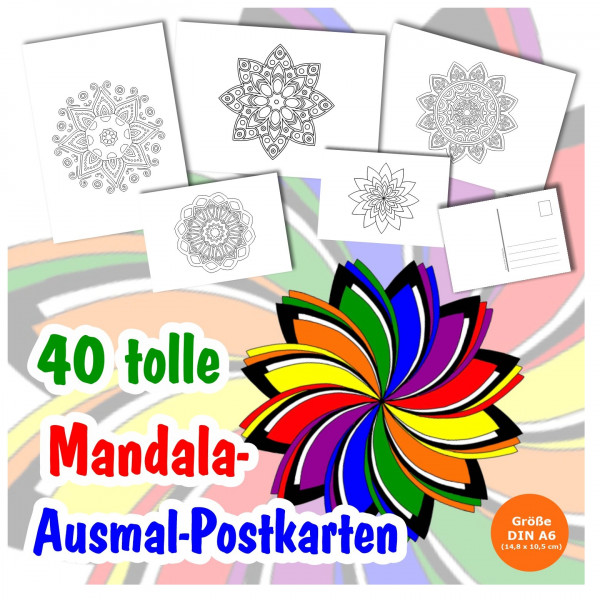 Mandala Ausmalbilder 40 Verschiedene Als Postkarte