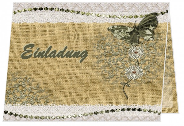 Geburtstagseinladung Bordüre Schmetterling Rund