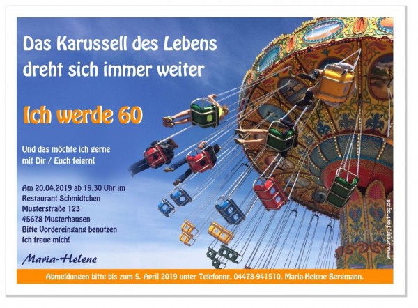 Einladung Sechzigster Geburtstag Karussell