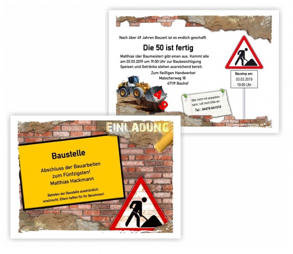 Einladung Maurer Baustelle