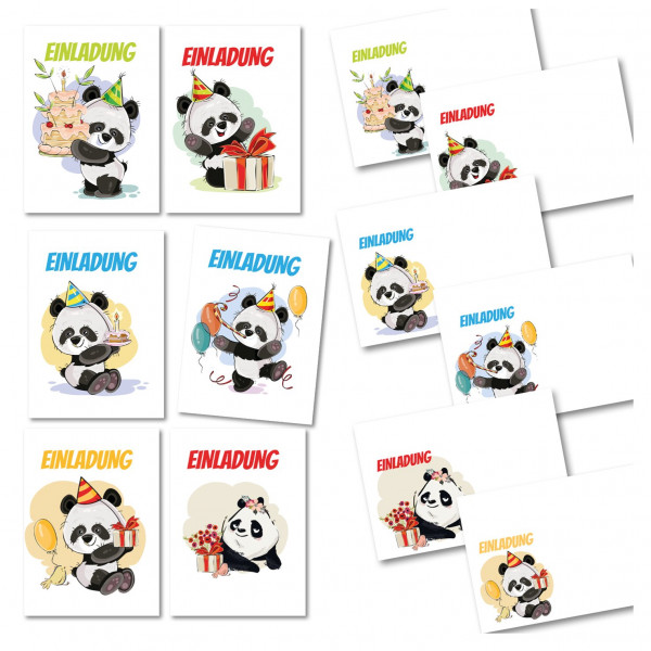 Lustige Panda Einladungen Kindergeburtstag Zwei Drei Vier Jahre