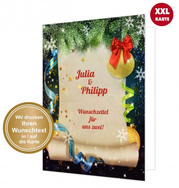 Wunschzettel Weihnachten Paare Karte