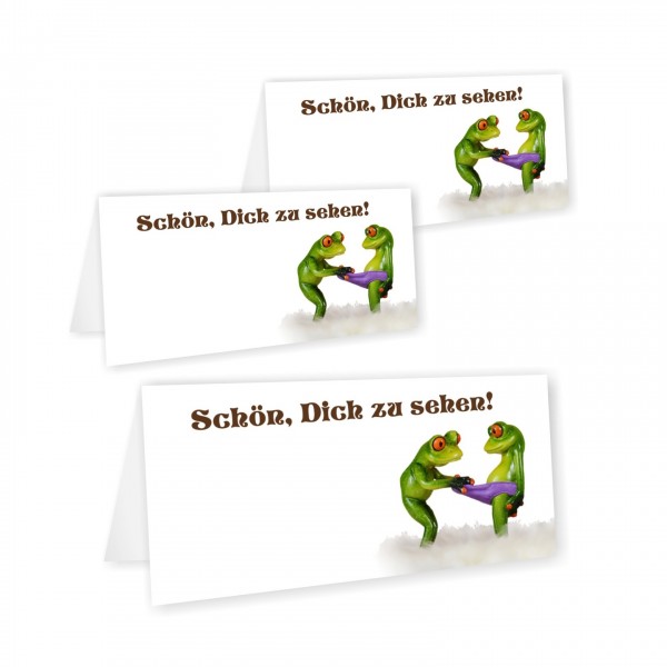 Lustige Tischkarte Motiv Frosch Hose