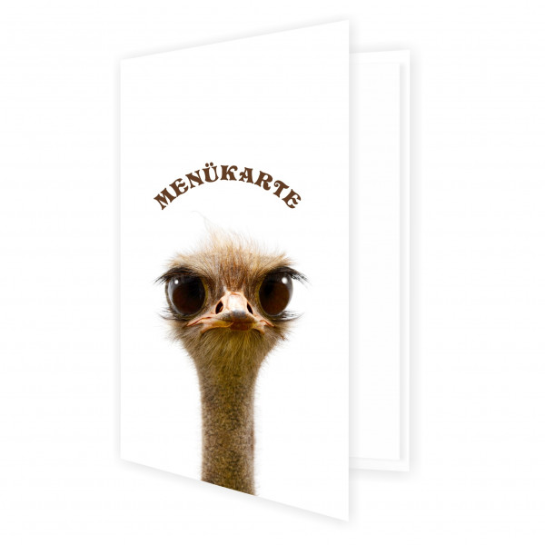 Menükarte Lustiger Vogel Strauß