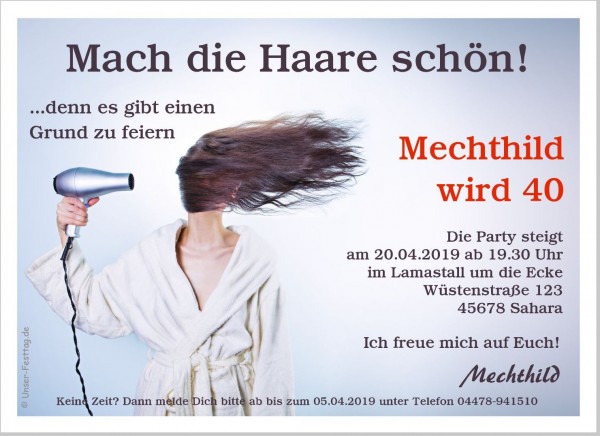 Einladungskarte Mach Die Haare Schön