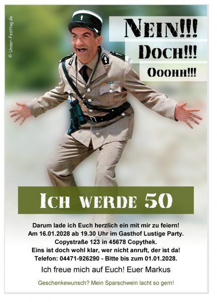 Einladungskarten 50. Geburtstag Originell Text