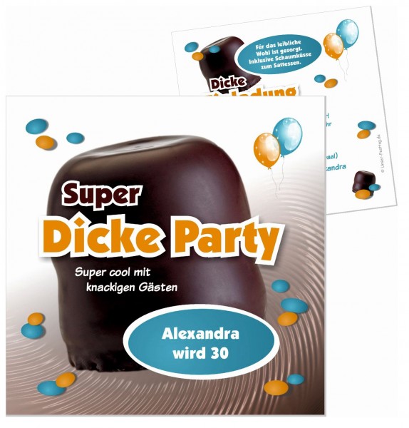 Lustige Einladungskarten Super Dicke Party