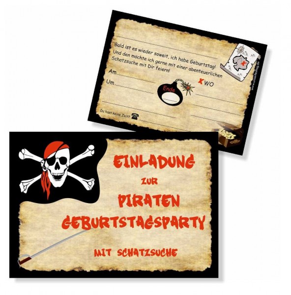 Kindergeburtstag Einladung Piratenparty Motto