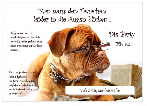 Party Verschieben Absagen Geburtstag Text