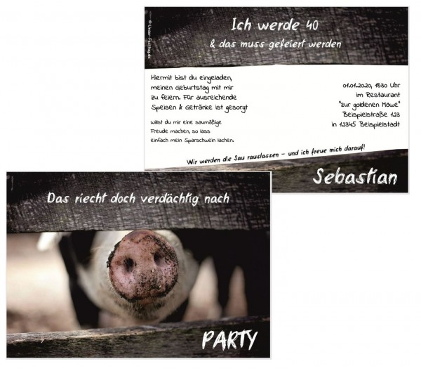 Einladung Schwein Riecht Nach Party