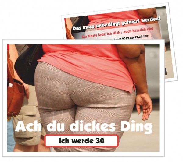 Einladungskarte Dickes Ding Po
