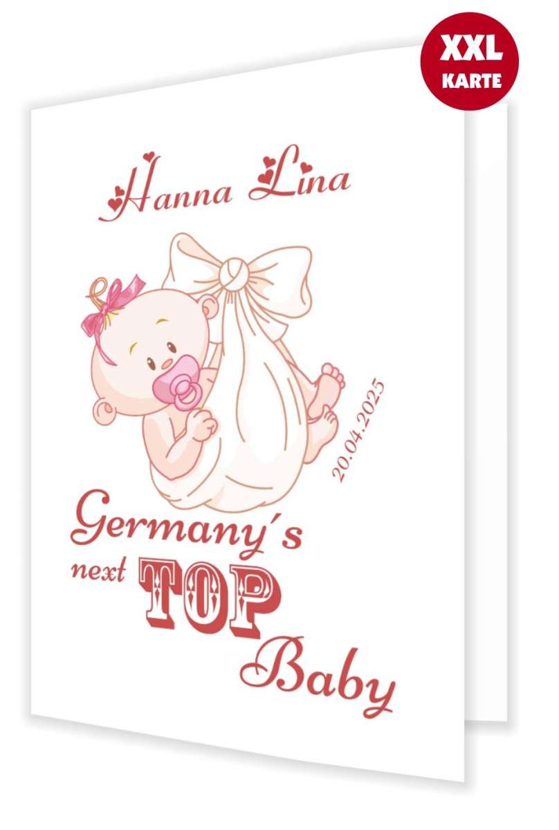 Lola Design Geburtstagskarte Zur Geburt – „Congratulations On Your New Baby Girl“