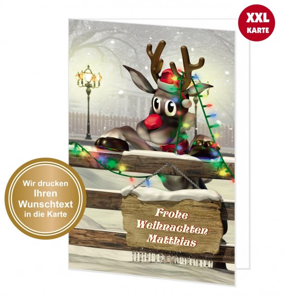 Große Weihnachtskarte Mit Wunschtext